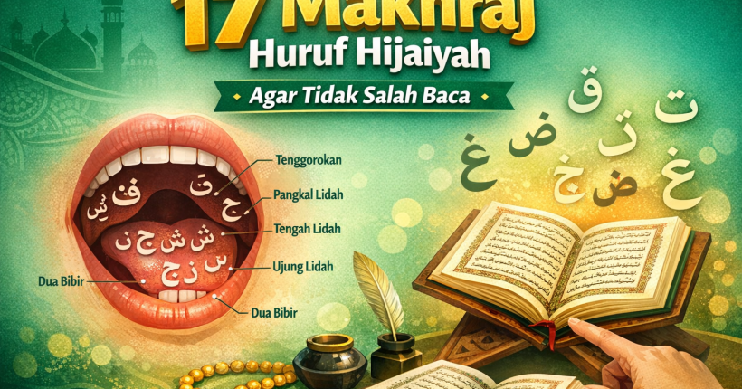 17 Makhraj Huruf Hijaiyah Penting agar Tidak Salah Baca